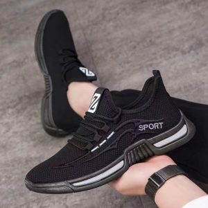 Fashion Lace Up Sneakers Men's Shoes-Black