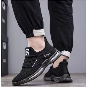 Fashion Lace Up Sneakers Men's Shoes-Black