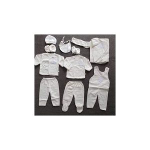 Fashion Lucky Star 11 Pieces Unisex New Born Baby Receiving Set- White