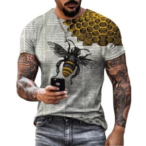 Fashion Men Printed T-shirt Slim Fit