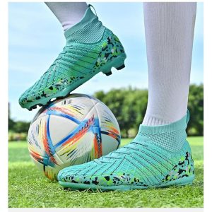 Fashion Men Soccer Shoes AG High Ankle Football Boots Men Sneakers