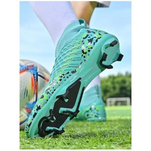 Fashion Men Soccer Shoes AG High Ankle Football Boots Men Sneakers