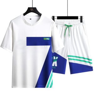 Fashion Men's 2 In 1 Short Sleeve T-Shirt & Shorts Set- White