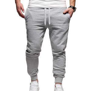 Fashion Mens Casual Trousers Jogger Jean Sports Sweat Pants Official - Grey