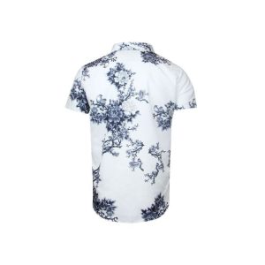 Fashion Men's Hawaiian Ink Print Bottom-down Beach Short Sleeve T-Shirt Casual Tops