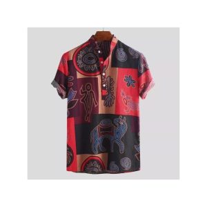 Fashion Mens Vintage Graffiti Beach Shirts Casual Official T-Shirts