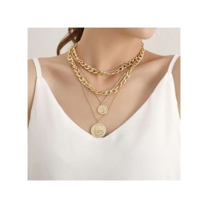 Fashion Multi-layer Golden Necklaces Jewely Choker Chain Necklace Vintage For Women