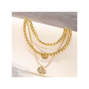 Fashion Multi-layer Golden Necklaces Jewely Choker Chain Necklace Vintage For Women