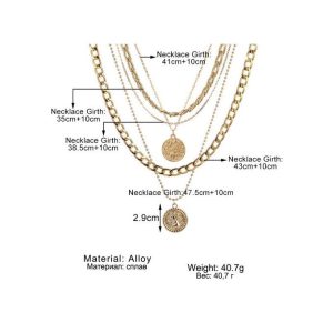 Fashion Multi-layer Golden Necklaces Jewely Choker Chain Necklace Vintage For Women