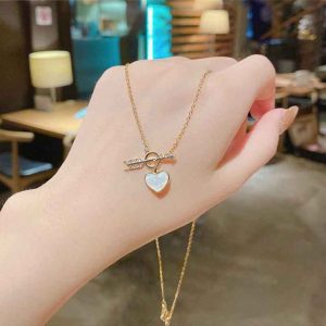 Fashion One Arrow Piercing Heart Simple Temperament Love Collarbone Chain Women Necklace