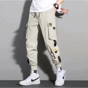 Fashion Overalls Men's Ankle Pants Loose Large Size Casual Trouser Wear-Resistant Work Pants