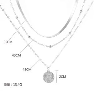 Fashion Popular Personality New Simple Multi Layered Lotus Pendant Necklace Neckchain