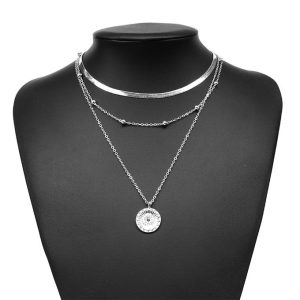 Fashion Popular Personality New Simple Multi Layered Lotus Pendant Necklace Neckchain