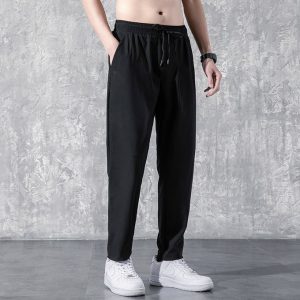 Fashion Straight Trouser Men Trend Thin Large Size Casual Sports Pants