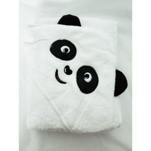 Fashion Ultra Soft Hooded Cartoon Kids Bath Towel WHITE