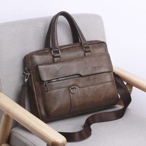 Fashion Vintage Men Briefcase Large Shoulder Business Handbag