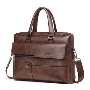 Fashion Vintage Men Briefcase Large Shoulder Business Handbag