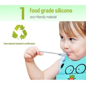 Fashion Waterproof Baby SiliconBib With FoodCatcher Pocket