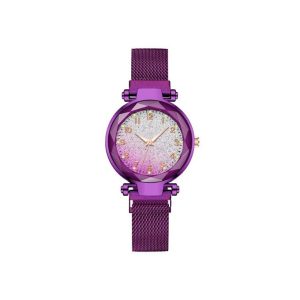 Fashion Women's WatchWatch + BraceletLeather Strap Casual Ladies Watch + Bracelet-violet