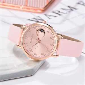 Fashion Women's WatchWatch + BraceletLeather Strap Casual Ladies Watch + Bracelet