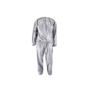 Fitness Weight Loss Sweat Sauna Suit Exercise Gym Anti-Rip Silver