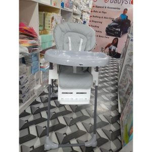 Height-adjustable Baby Feeding Chair With Wheels-Grey