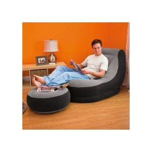 Inflatable Lounger Sofa With Footrest +Free Manual Pump