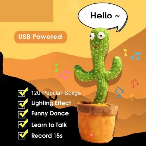 Kids Dancing Cactus Toy Electronic Dancing Song Talking