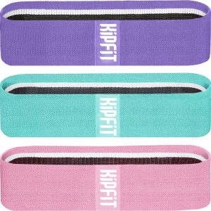 KipFit Fabric Resistance Band Set - Non Slip Exercise Bands To Workout Glutes, Thighs & Legs