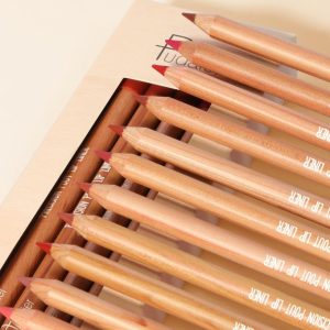 Lip Liner Set, 12Pcs Oak Brown Pink Red Series Lip Liner, Smooth and High Pigmented Lip Makeup Pencil