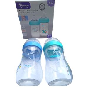 Mom Easy Wide Neck Feeding Bottle With Soft Nipple 240ML (Twin-pack)