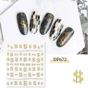 Nail Stickers 3D DIY Nail Gold Nail Strip Sticker