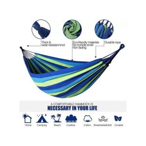 Outdoor Camping Hiking Garden Hammock Hanging Bed Stripes