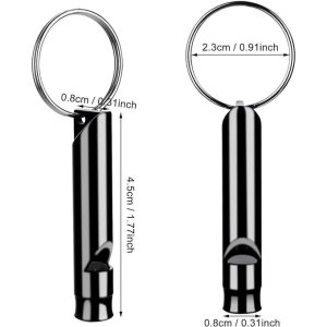 Outdoor Portable Aluminum Alloy Rescuing Whistle Black