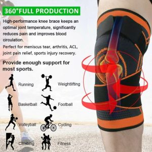 Professional Knee Brace Compression Knee Sleeve Knee Support Bandage for Pain Relief Medical Knee Pad for Running Workout-apair