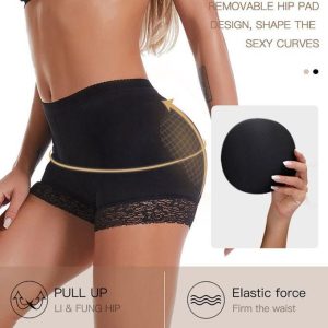 Push Up Hip Pad Enhancer Panties Lace Control Body Shape Butt Lifter Underwear(SMALL)