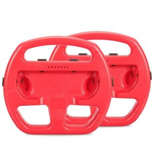 Red Gaming Handle Racing Steering Wheel Hand Grip For Nintendo Switch Controller