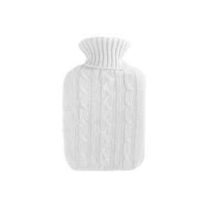 Soft Knitted Cover For Hot Water Bottle (2 Liter) Heating Pad White