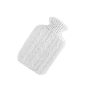 Soft Knitted Cover For Hot Water Bottle (2 Liter) Heating Pad White