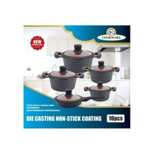 TC 10 Pieces Heavy Die Cast Non-Stick Cooking Pot Sufuria Set