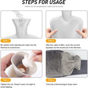 Three-Piece Water-Injected Heating Belt Thermal Hand Warmer - Grey