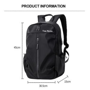 Tisa Nyota Men Oxford Laptop Backpack Back School Bags-Black