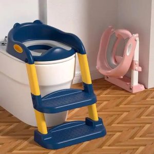 Toilet Ladder Potty Training Seat, Kid Toilet Training Ladder 3 In 1 With A White Soft PVC For Your Kid Bum To Seat On Softly Baby Toilet Seat With...