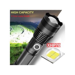 Zoom Flashlight Xhp70 Torch Usb Rechargeable Waterproof Lamp