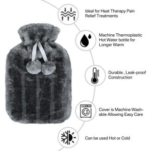 2L Hot Water Bottle With Soft Faux Fur Plush Cover