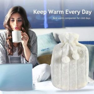 2L Hot Water Bottle With Soft Faux Fur Plush Cover