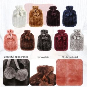 2L Hot Water Bottle With Soft Faux Fur Plush Cover