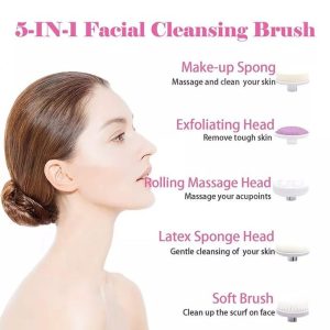 5-in-1 Facial Skin Care Massager Face Scrubber Cleaner