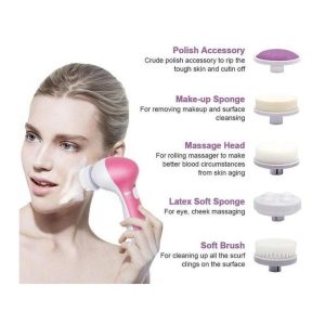 5 In 1 Multifunction Electric Face Facial Cleansing Brush and Face Massager For Scrubber Exfoliator Skin Beauty