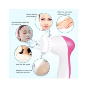 5in 1 Electric Facial massager Cleansing Brush Face for Deep Cleansing Gentle Exfoliating Removing Blackhead Massaging